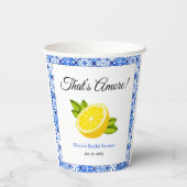 Gobelets En Papier That's Amore | Méditerranéen Lemon Mariage Shower (Verso)