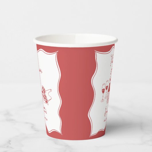 Gobelets En Papier That's Amore Rouge Italian Pizza Wine Enterrement (Gauche)