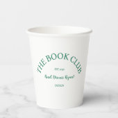 Gobelets En Papier The Book Club Green Crest Lire Discuter Répéter (Verso)