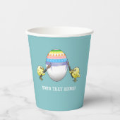 Gobelets En Papier The chickens paint a beautiful Easter egg (Recto)