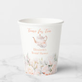 Gobelets En Papier Thé de mariage avec des roses de jardin (Recto)