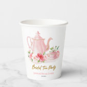 Gobelets En Papier Thé de mariage | Salle de réception rose dorée pou (Verso)