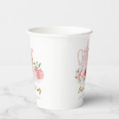 Gobelets En Papier Thé de mariage | Salle de réception rose dorée pou (Droite)