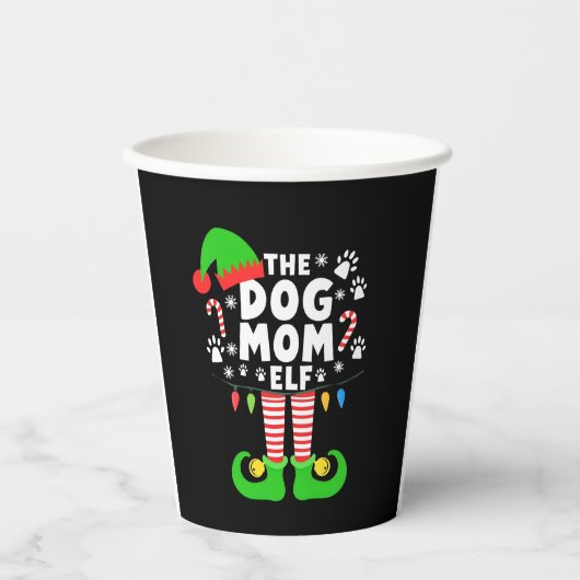 Gobelets En Papier The Dog Mom Elf Xmas Funny Dogs lover Christmas Do (Recto)