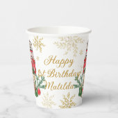 Gobelets En Papier The Nutcracker Ballet Red Green Gold Christmas (Gauche)