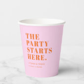 Gobelets En Papier The Party Stars Here! Bold Font Wedding (Recto)
