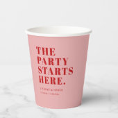 Gobelets En Papier The Party Stars Here! Bold Font Wedding (Recto)