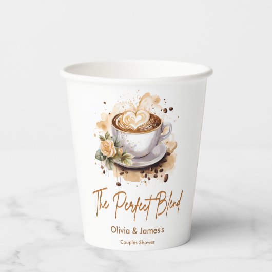Gobelets En Papier The Perfect Blend Coffee Mariage Couple Shower (Verso)