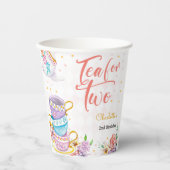 Gobelets En Papier Thé pour deux, anniversaire de thé (Recto)