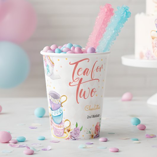 Gobelets En Papier Thé pour deux, anniversaire de thé