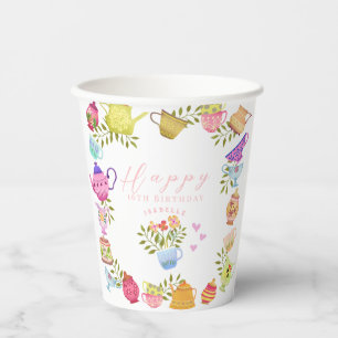 Gobelets En Papier Théières et Tasses Anniversaire
