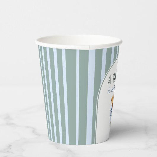 Gobelets En Papier Thème Café Espresso Martini Baby shower Bleu Bow (Droite)