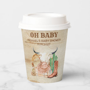 Gobelets En Papier Thème cow-boy bébé garçon occidental mignon