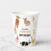 Gobelets En Papier Thème d'anniversaire Animaux de la Ferme Animaux d (Recto)