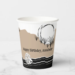 Gobelets En Papier Thème de fête d'anniversaire à la plage pour enfan