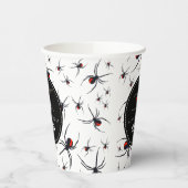 Gobelets En Papier Thème de fête d'anniversaire Red & Black Spider (Gauche)