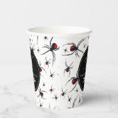 Gobelets En Papier Thème de fête d'anniversaire Red & Black Spider (Droite)