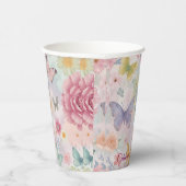 Gobelets En Papier Thème de fête Floral Papillon Pastel Flutter Bloom (Droite)