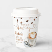 Gobelets En Papier Thème de mariage avec amour pour le café (Recto)