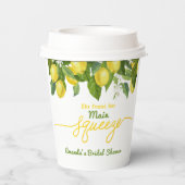 Gobelets En Papier Thème de mariage citron Main Squeeze Shower de mar (Verso)