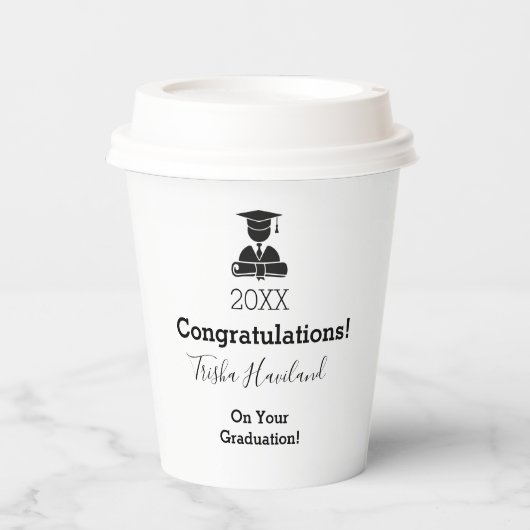 Gobelets en papier thème de remise de diplômes de (Recto)
