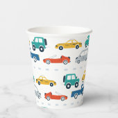 Gobelets En Papier Thème de transport pour anniversaire (Verso)