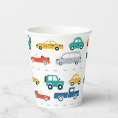 Gobelets En Papier Thème de transport pour anniversaire (Recto)