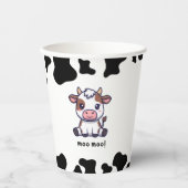 Gobelets En Papier Thème de vache Premier Anniversaire (Recto)