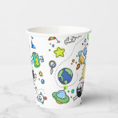 Gobelets En Papier Thème d'espace de dessin animé (Gauche)