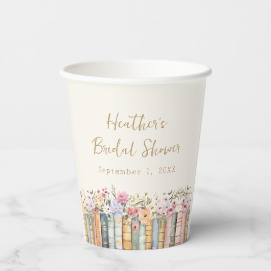 Gobelets En Papier Thème Livre (Verso)