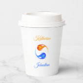 Gobelets En Papier Thème Mariage Twin Flame - Blanc (Verso)