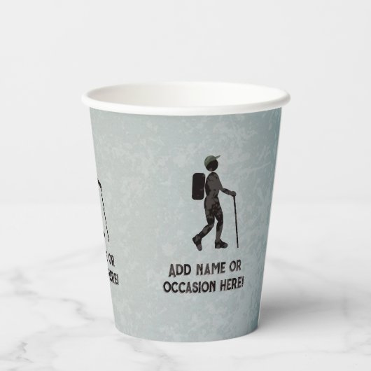 Gobelets En Papier Thème randonnée avec rambler et texte personnalisé (Verso)