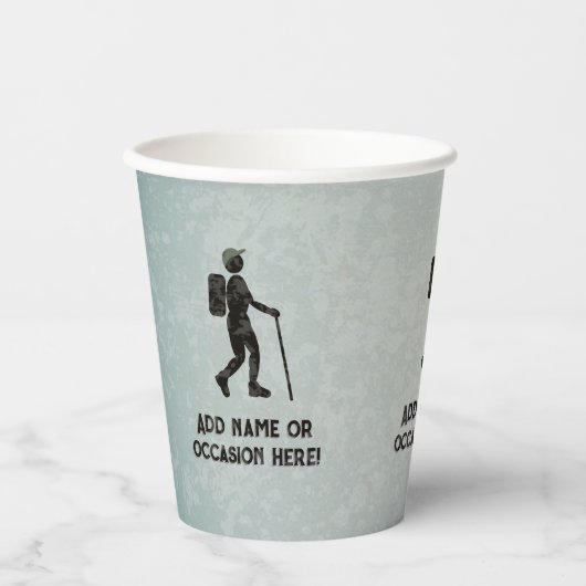 Gobelets En Papier Thème randonnée avec rambler et texte personnalisé (Recto)