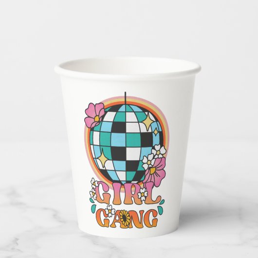 Gobelets En Papier Thème Retro Disco Bachelorette Party (Recto)