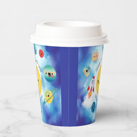 Gobelets En Papier Thème spatial Révolution spatiale 1er anniversaire (Droite)