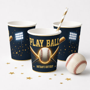 Gobelets En Papier Thème sportif pour fête d'anniversaire de baseball