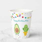 Gobelets En Papier Thème taco de premier anniversaire de fêtes (Verso)