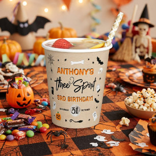 Gobelets En Papier Three Spirit ! Anniversaire Halloween 3 ans