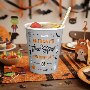 Gobelets En Papier Three Spirit ! Anniversaire Halloween 3 ans