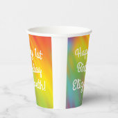 Gobelets En Papier Tie Dye Arc-en-ciel Fête d'anniversaire Enfants mi (Droite)