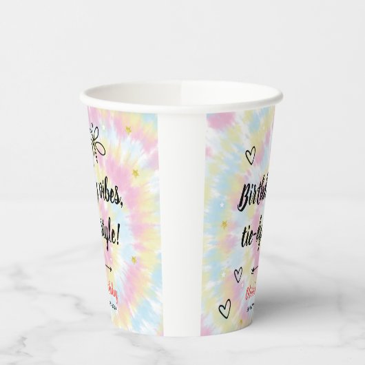 Gobelets En Papier Tie Dye fête d'anniversaire (Gauche)