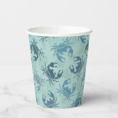 Gobelets En Papier Tie Dye Motif De Crabes (Verso)