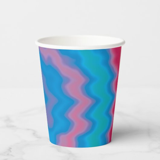 Gobelets En Papier Tie tee bleu tourbillon funky rétro motif parti (Verso)