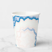 Gobelets En Papier Tie teinture Bleu blanc tourbillon funky rétro mot (Gauche)