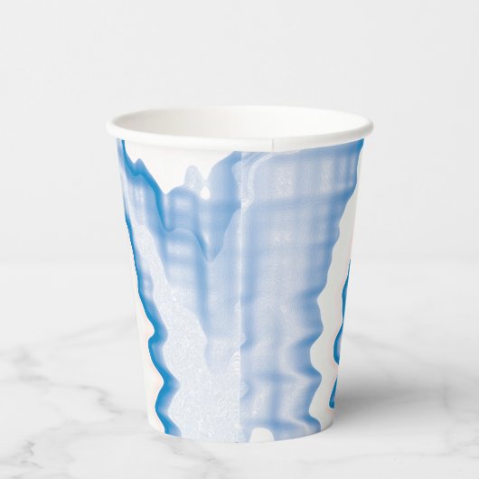 Gobelets En Papier Tie teinture Bleu blanc tourbillon funky rétro mot (Droite)