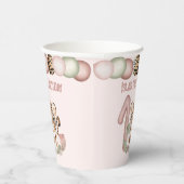 Gobelets En Papier Tiger Girl rose 1er anniversaire Safari Thème (Droite)