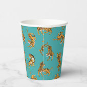 Gobelets En Papier Tiger sur Motif Turquoise (Droite)