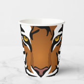 Gobelets En Papier Tigre, chat sauvage sur noir (Gauche)