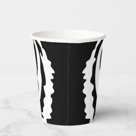 Gobelets En Papier Tigre, chat sauvage sur noir (Droite)