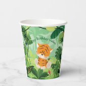 Gobelets En Papier Tigre mignonne Anniversaire Fête Personnalisé Enfa (Verso)